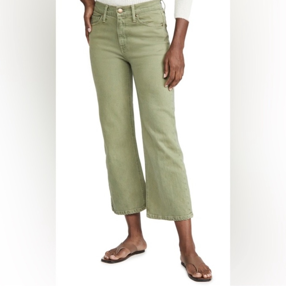 Olive Green Wide-Leg Pants